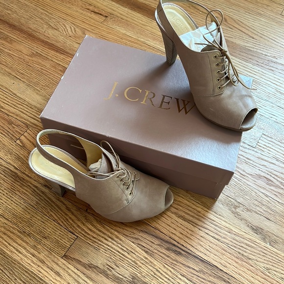 NIB - J.Crew 2010 - Italian Leather Bridgeford Lace-Up Platform Heels - Picture 3 of 8